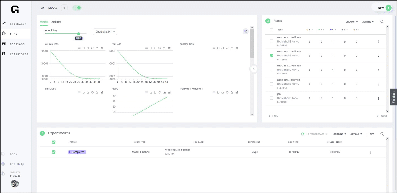 Grid Runs - Tensorboard